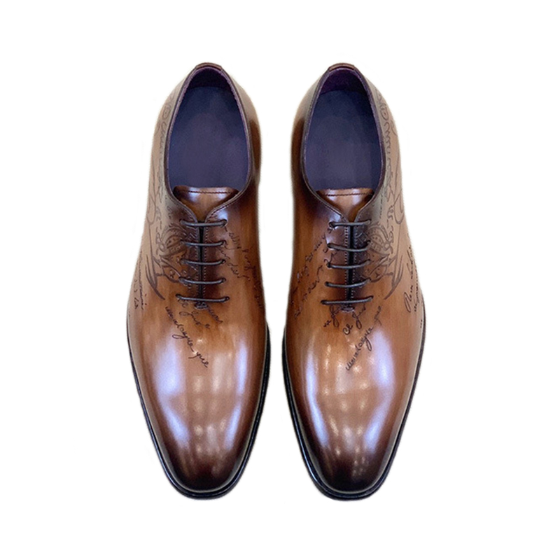 Factory Price Berluti Style Popular Men Lace-up Business Dress Formal Leather Casual Shoes