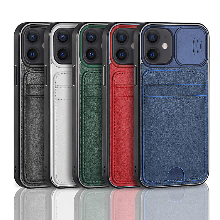Amazon best sellers leather phone cover iphone 12 case with card slots