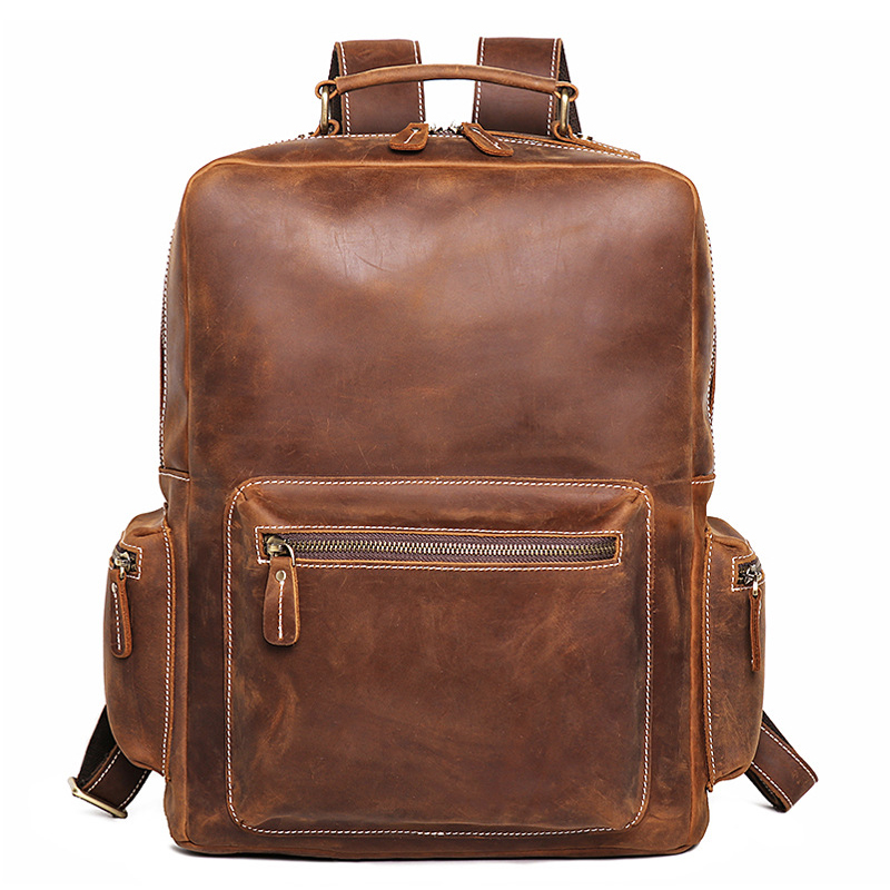 Premium Leather Durable Stylish Multifunctional Bag Laptop Backpack for Travel Work