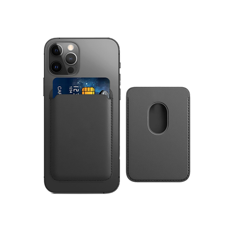 Premium Genuine Leather Magnetic Card Holder for iPhone