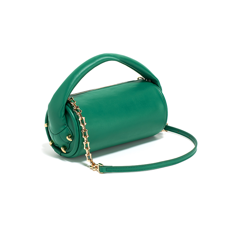 Factory price new design green PU leather ladies handbag women shoulder bag