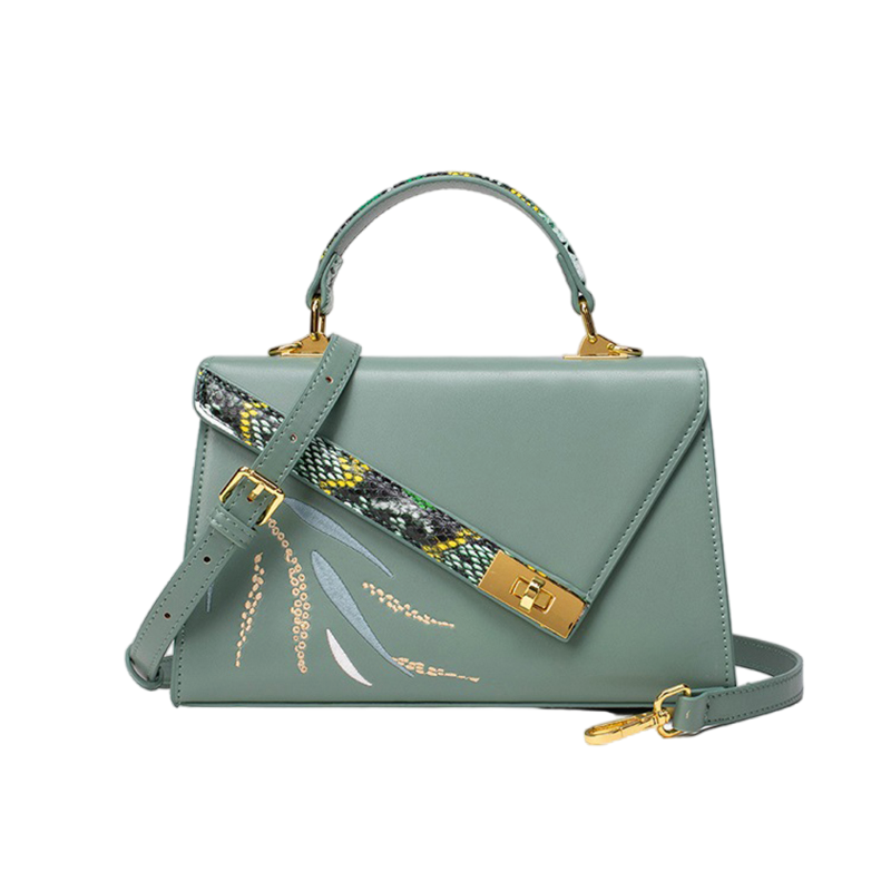 Custom Design Embroidery PU Leather Crossbody Shoulder Bag for Women