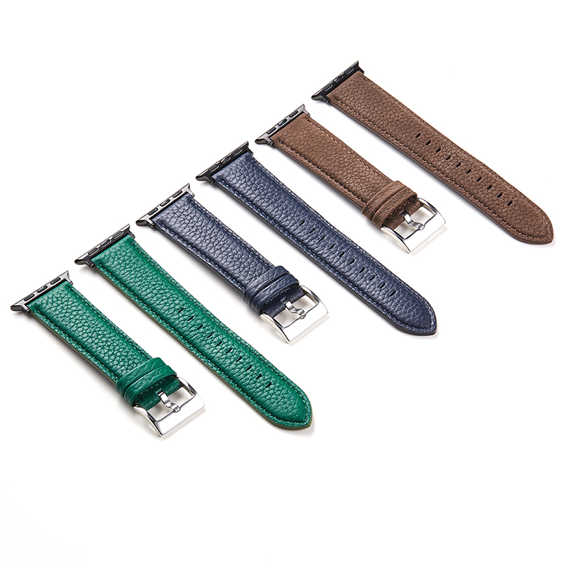 Classic design 38/40mm apple watch strap pebble grain leather watch bands