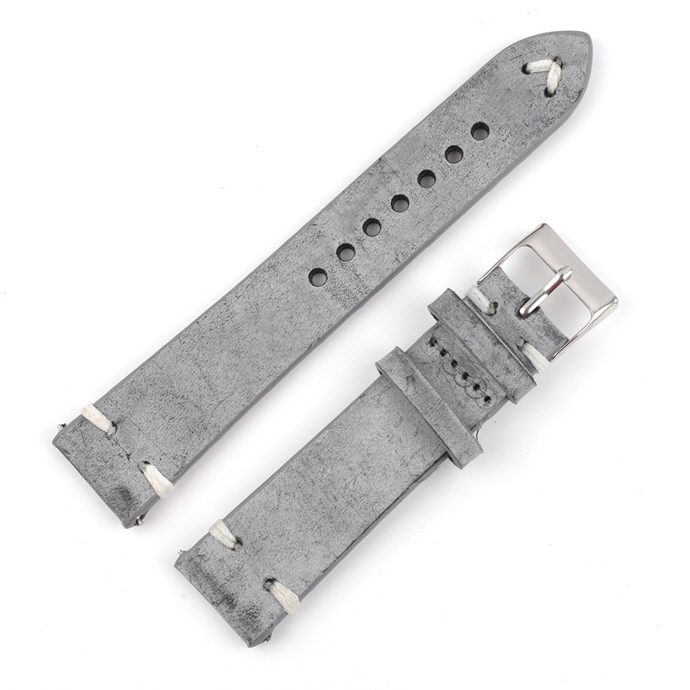Amazon hot selling watch band vintage grey leather watch band leather watch straps