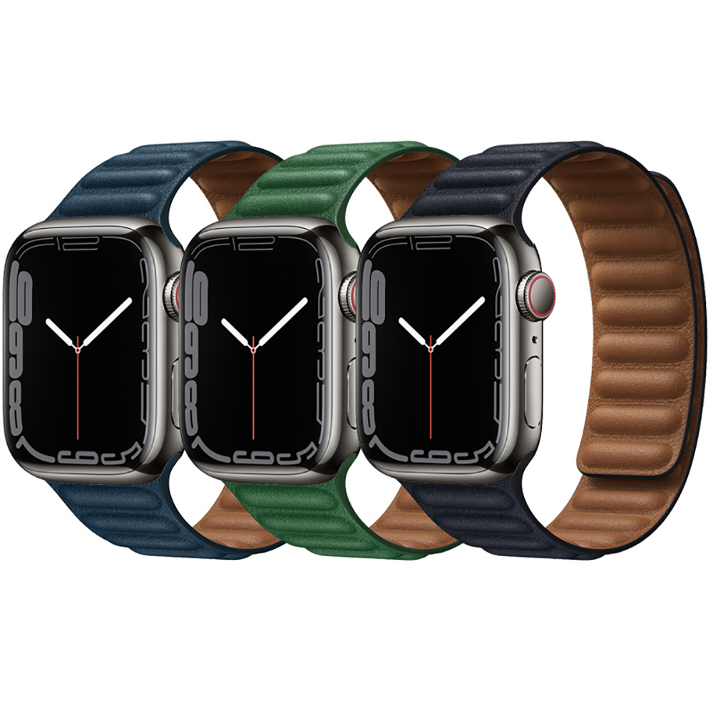 New Design Magnetic Leather Watch Band Smart Watch Strap for Apple Watch Series 7/6/5