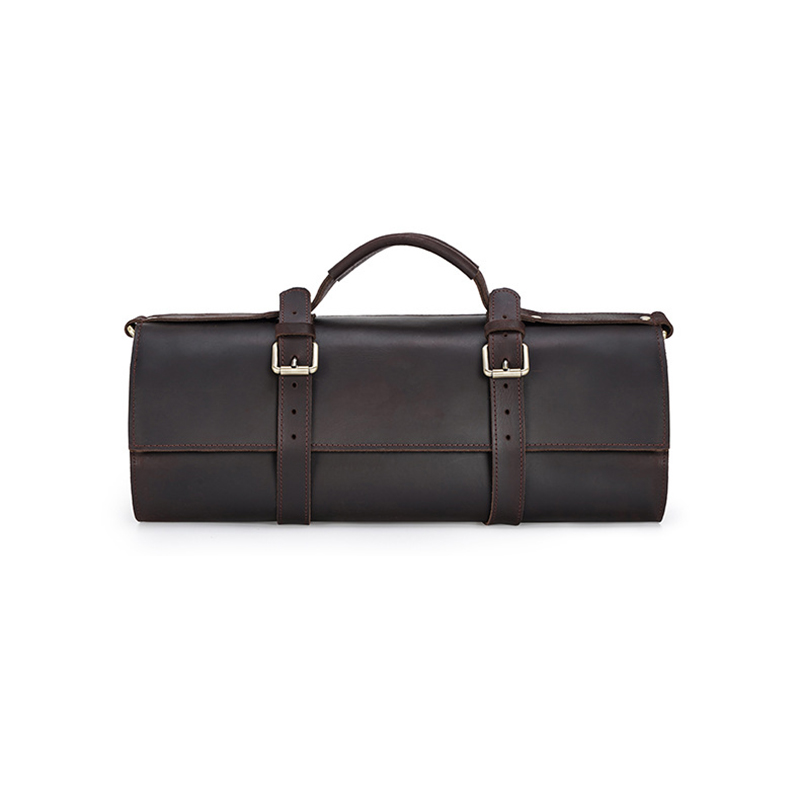 Customizable Premium Brown Leather Tool Bag with Strap