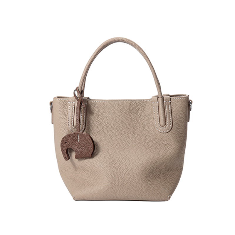 Stylish Premium Leather Bucket Tote Bag with Adjustable Shoulder Strap