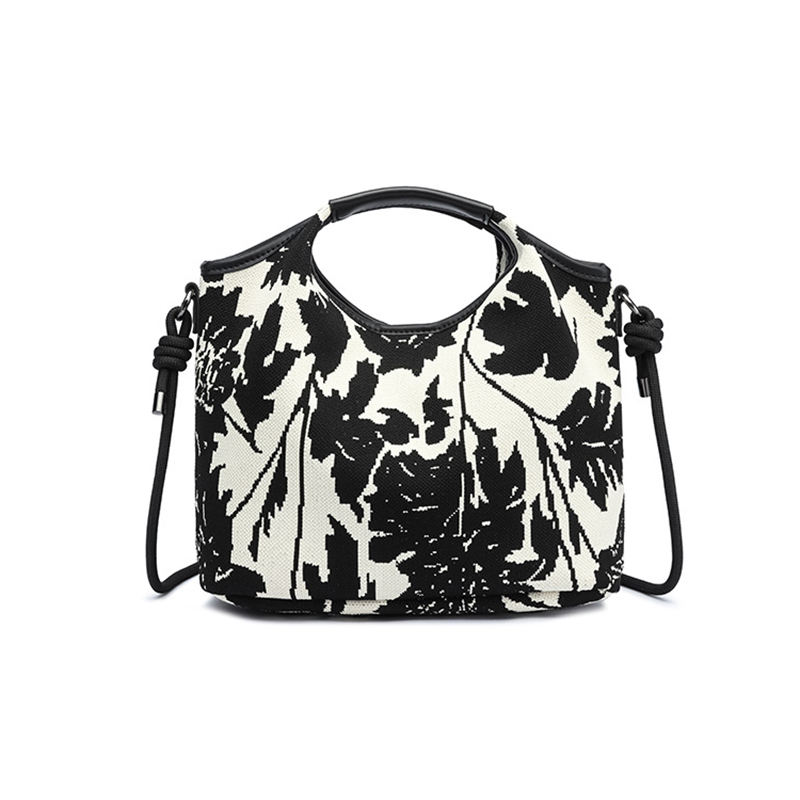 New Arrivel Flower Flyknit Women Tote Bag with Long Shoulder Strap