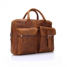 High quality vintage style leather briefcase tote laptop bag