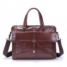 European vintage style genuine leather men tote briefcase bag