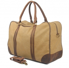 Trendy design vintage style good price of canvas leather polo travel duffle bag