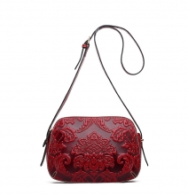 New arrival Chinese style red real leather ladies handbags for 2016