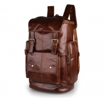 Outdoor large capacity vintage real leather laptop backpacks bag