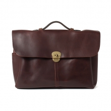 High quality low price reddish brown leather shoulder briefcase bag for men