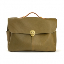Newest design vintage style olive leather messenger laptop bag men briefcase
