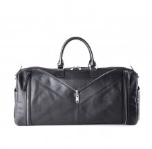 Fashion luxury design black canvas with leather travel bag for weekend