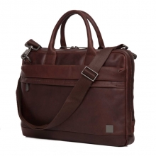 Hot sale good quality customized design reddish brown genuine leather briefcase for business men