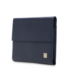 Oem order promotional navy blue genuine leather tablet computer sleeve