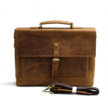 Factory custom leather briefcase bag vintage document portfolio good quality laptop briefcase