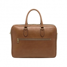 Luxury high end full grain leather mens briefcase shoulder bag