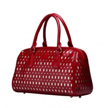 Famous designer trend women's red hollow out leather bag