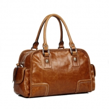 China manufacturer vintage brown genuine leather bag for ladies