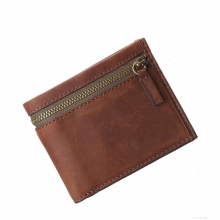 Fashion design high quality man genuine cow leather slim wallet case