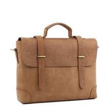 Factory wholesale good quality mens khaki leather briefcase