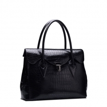 Branded luxury design crocodile texture cow leather woman handbag