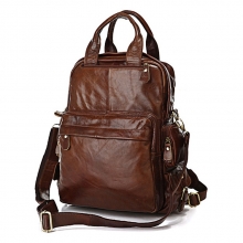 Famous design multifunction vintage genuine leather satchel bag for men