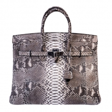 Big brand luxury design custom genuine python skin tote bag for lady