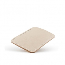 Durable simple design blank vegetable tanned leather id card holder
