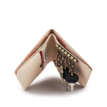 Hot selling high quality handmade real leather men credit card purse with key holder