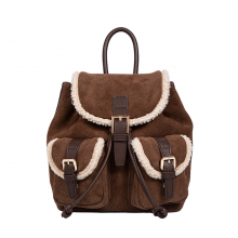  Stylish Winter Vintage Brown Suede Leather Backpack for Women