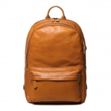 Ergonomic Fashionable Tan Leather Backpack for Daily Travel and Work
