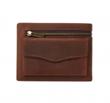 Best price cool design brown genuine leather coin holder card wallet for men