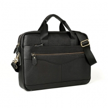 Wholesales price high quality black grain leather business bag genuine leather men briefcase