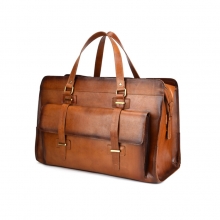 Low price good quality large capacity leather handbag vintage brown leather men briefcase