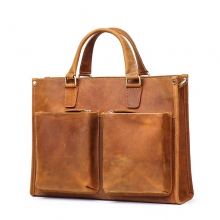 China factory wholesale price good quality brown leather business bag leather briefcase for men