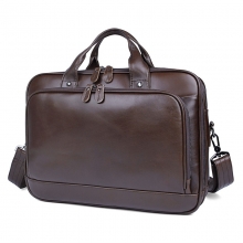 Good quality factory price large capacity genuine leather laptop bag real leather briefcase for men