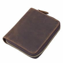2018 Best selling classical design brown crazy horse leather coin wallet rfid wallet