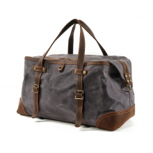 Factory price custom design waterproof canvas leather travel bag men duffle bag