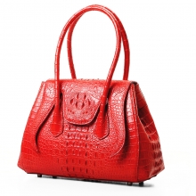 Luxury beautiful design red genuine crocodile leather evening bag for ladies with CITES certificate