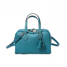 Elegant Peacock Green Leather Shoulder Bag with Adjustable Crossbody Strap