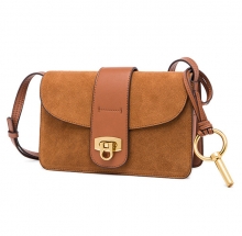 Factory price customzied design bolso genuine suede leather sling bags for ladies