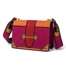 2018 newest design wholesale Handtasche contrast colors suede leather shoulder bag