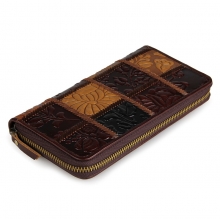 Cheap price good quality stitching leather wallet travel wallet for women