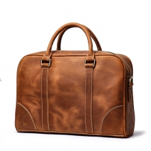 Hot selling low price good quality brown leather laptop hand bag genuine leather men briefcase