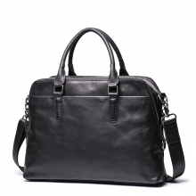 Fashional design high quality genuine leather handbag black leather men briefcase for business