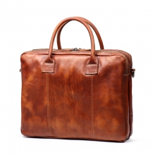 Hot selling good quality genuine leather tote bag retro brown leather men briefcase